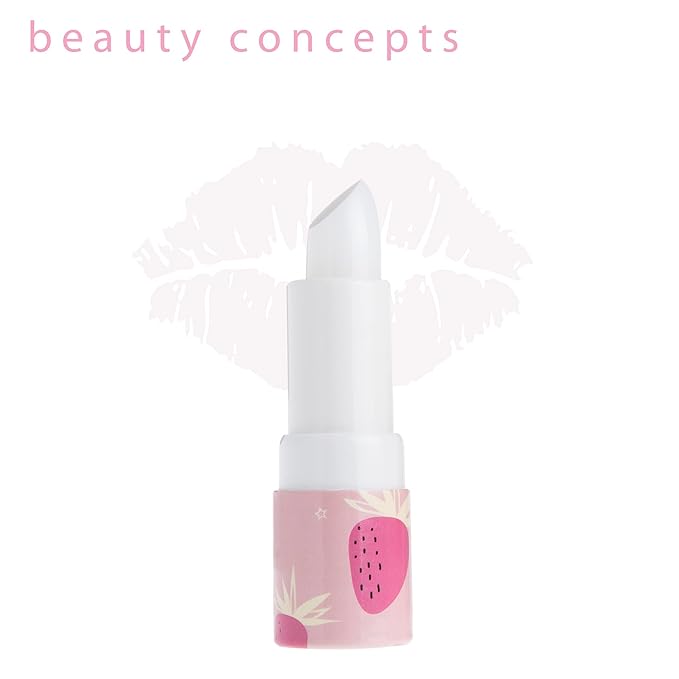 Beauty Concepts Fruity Faves Lip Balm Pack - 4 Pack Moisturizing Lip Balm for Dry Cracked Lips in Fresh Scents (Strawberry, Cherry, Pomegranate, and Watermelon)