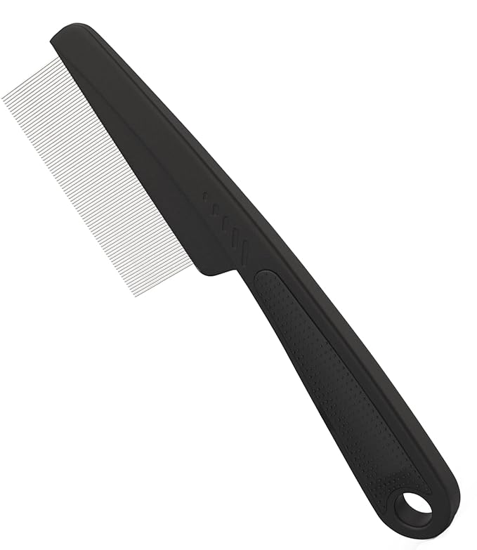 Dandruff Comb Fine Tooth Scalp Detox Comb Lice for Women, Men & Kids Stainless Steel Scalp Detoxing, Sweep & Massage Hair Brush Tool for Hair Care (Black 1PC)