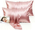Set of 2 100% Silk Pillow Cases Queen - 6A Luxury Mulberry Silk Pillowcase for Hair and Skin - Anti-Wrinkle, Cooling & Smooth, Hidden Zipper - Pillowcases for Sleeping Women Girl, Boy, Pink