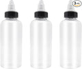 3 Pcs Dispensing Bottles, 8oz Plastic Boston Squeeze Bottles with Twist Top Cap