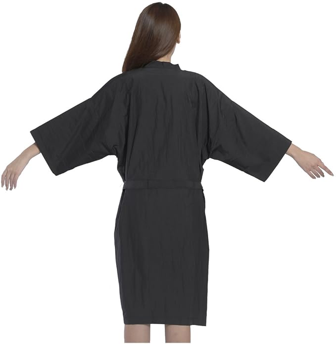 PERFEHAIR Salon Client Gowns Kimono Style, Hair Salon Smocks Capes- 43 Inch Long (Black)