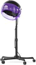 Professional Standing Hair Dryer - 1875W Floor Standing Hooded Dryer Hair Bonnet with Ionic Generator for Professional Salon Station Spa Home Use Hair Drying Treatment Adds Shine Volume (Purple)
