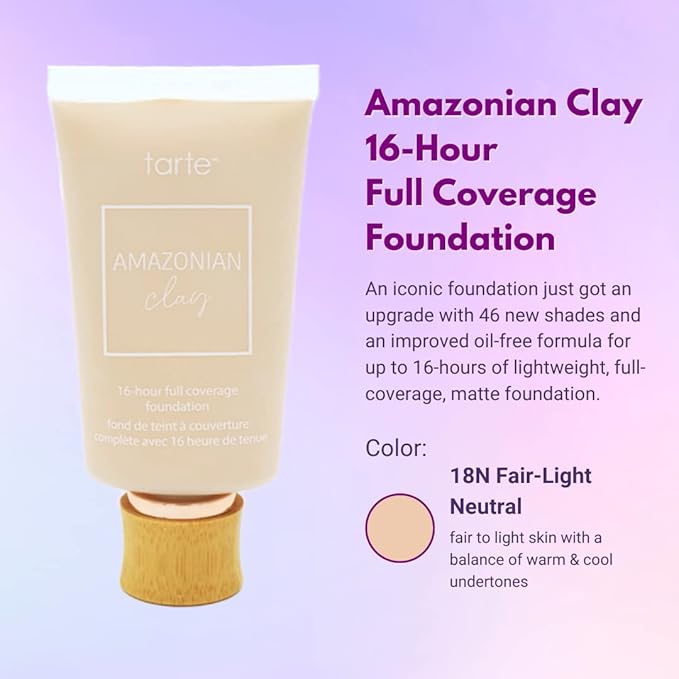 tarte Amazonian Clay 16-Hour Full Coverage Foundation 18N Fair-Light Neutral