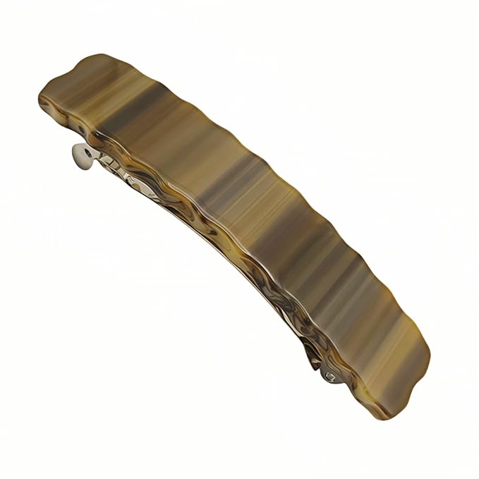 Hair Clips for Women,3.5 Inch Acetate Medium Hair Claw Clips for Women Thin Thick Curly Hair,Strong Hold No Slip Grip,French Classic Multicolor Barrettes Hair （Brown Oblong）