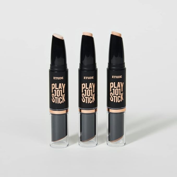 ETUDE Play 101 Stick Contour Duo #1 (21AD) | Creamy Shading and Highlighter Duo for Easy Contouring Makeup| Kbeauty