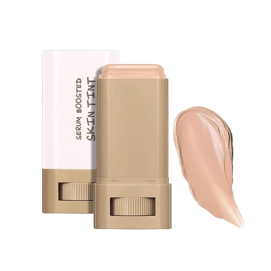 Multi-Use Foundation Stick Beauty Balm Serum Boosted Skin Tint, On-The-Go Tinted Solid Serum, Lightweight and Buildable Creamy Skin Tint Stick Makeup, Natural Finish(05#)