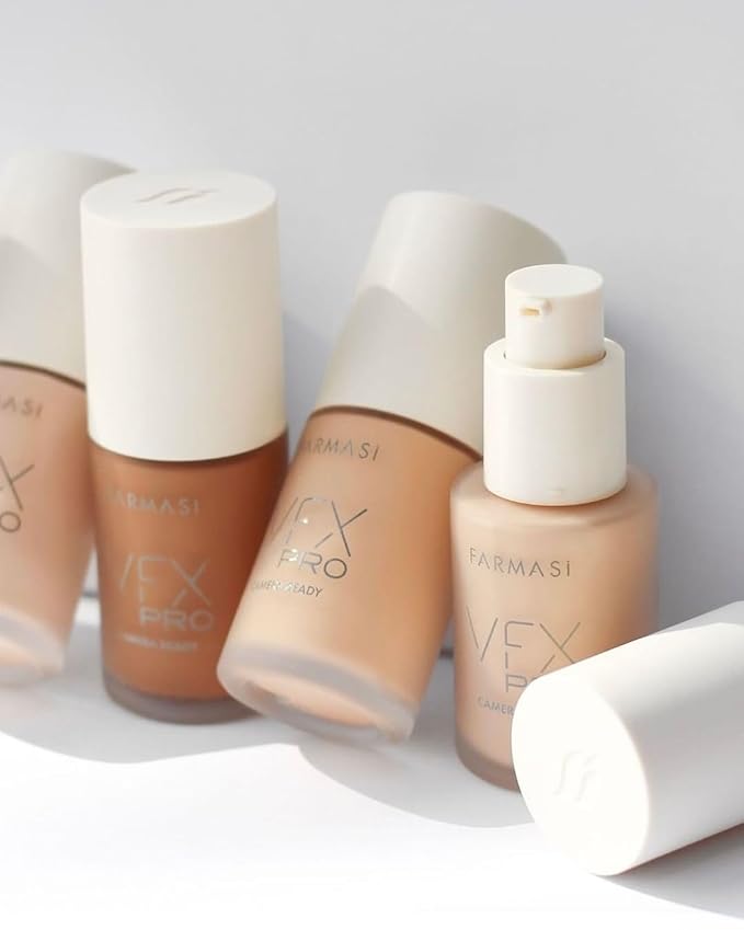 FARMASi Vfx Pro Foundation, Full Coverage Liquid Cream, Lightweight Long Lasting Coverage, Breathable Skin Moisturizer with Color True Matte Blending, Face Makeup, 1 fl. oz / 30 ml - Neutral Light 03
