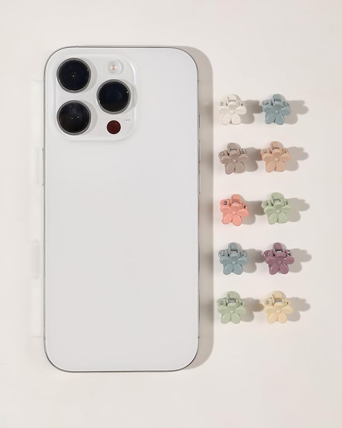 100 Pack Mini Flower Hair Clips for Girls, Toddlers, and Babies – Small Claw Clips for Thin Hair, Non-Slip & Durable Plastic, Random Colors – Cute Hair Accessories for Kids & Women