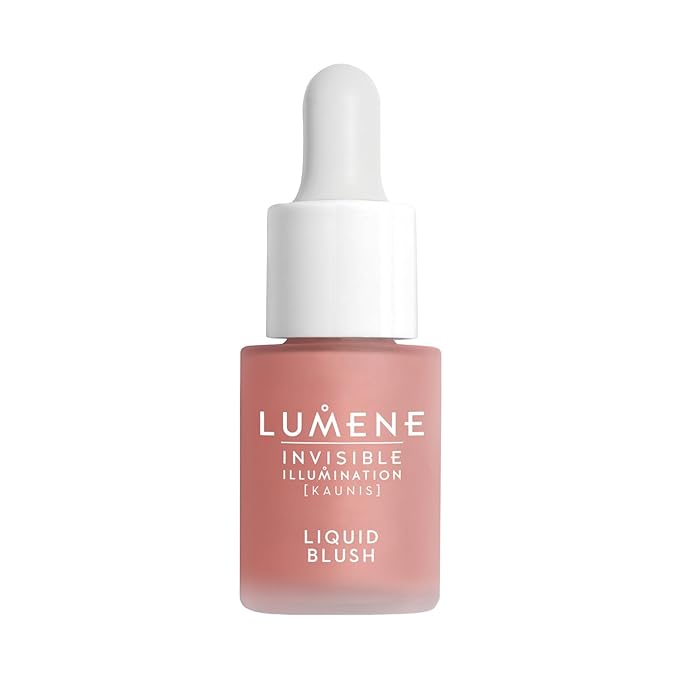 Lumene Invisible Illumination Liquid Blush Pink Blossom - Dewy Makeup Cheek Tint with Luminizing Pigments for Hydrated Glowing Skin - Weightless Liquid Blush for Cheeks (0.5 Fl Oz)