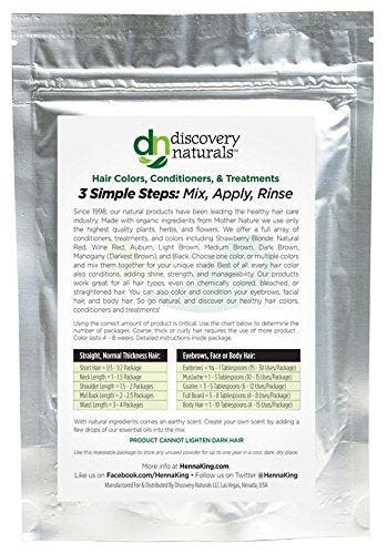 Red Henna Hair Color For All Kit | 100% All Natural Hair Dye & Beard Dye Powder (Wine Dark Red) Organic, Herbal & Vegan Chemical & Cruelty Free Permanent Gray Coverage & Tinting