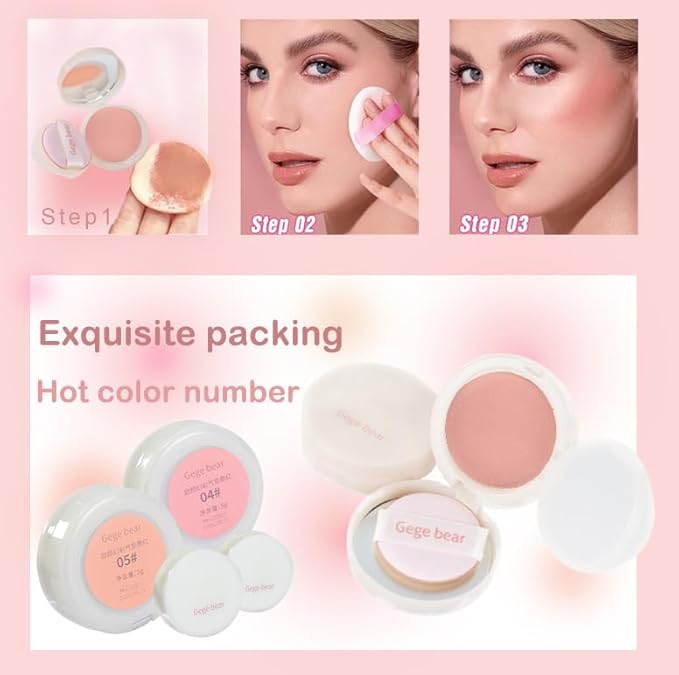 Silky Matte Blush,Blush Powder for Cheeks,Long-Lasting, Natural Look, Powder Blush Palette, Complements All Skin Tones