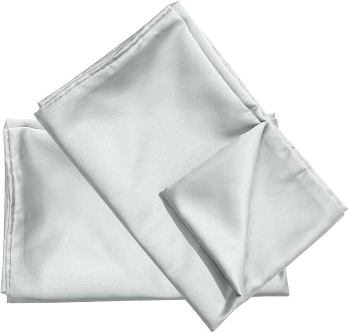 uxcell 2 Pack Silk Satin Pillowcase for Hair and Skin, Cool, Silky, Soft Breathable Pillow Cases Travel Size 14x20 Inch Sateen Pillowcase Light Gray with Envelope Closure