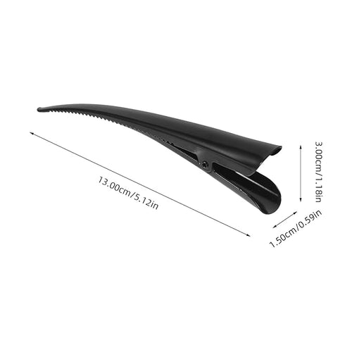 3pcs Duckbill Hair Clips with Teeth, Large Alligator Hair Clips Non-Slip Duckbill Metal Clips for Styling Salon Sectioning (Black)