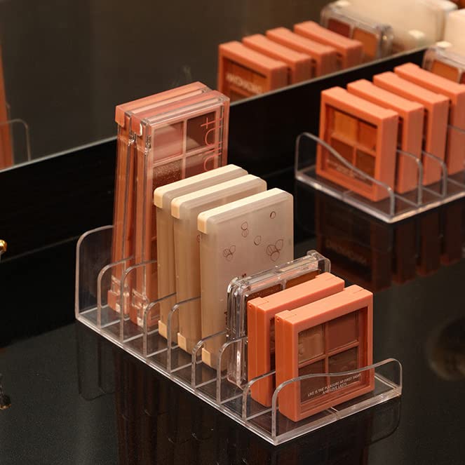 1 Piece 8-Section Acrylic Eyeshadow Organizer Cosmetic Makeup Palette Organizer Divided Makeup Organizer Eyeshadow Contour Blush Holder for Eyeshadow Palettes Blush Face Powder, Clear