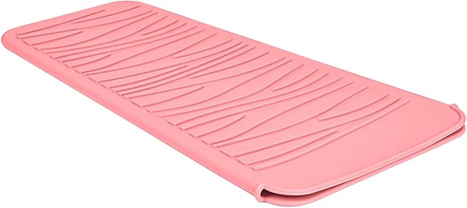 Silicone Heat Resistant Travel Pouch for Hot Hair Styling Tools - Straightener, Crimping Iron, Curling Wand, Flat Iron, and Waving Iron (Light Pink) 1 Pack