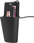 2 Pack Heat Resistant Silicone Hair Iron Mat and Pouch,Portable Travel Hair Straightener Mat and Holder for Hair Styling Tools.(Black)
