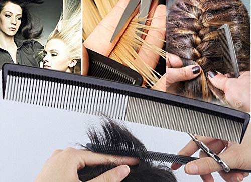 Carbon Fiber Cutting Comb, Professional 8.15” Styling Comb, Hairdressing Comb For All Hair Types, Fine and Wide Tooth Hair Barber Comb