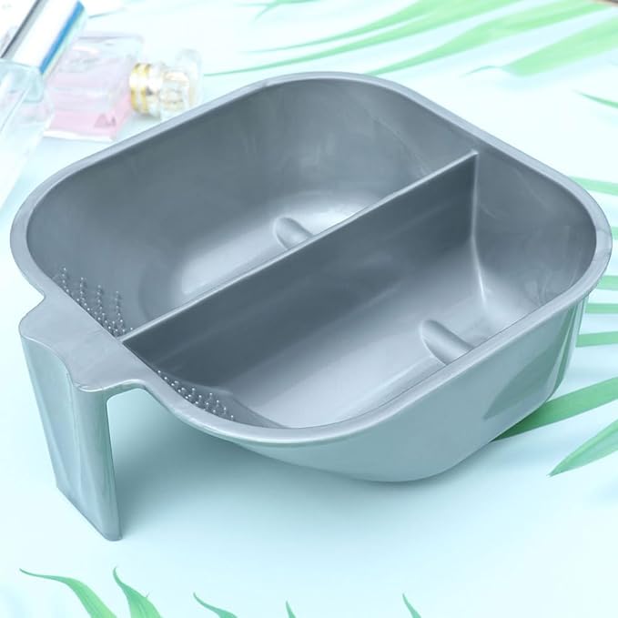 FRCOLOR Double Hair Dye Mixing Bowls with Handle 6.8 Inch Dual Compartment Hair Color Bowls for Salon and Home Use Coloring Tools