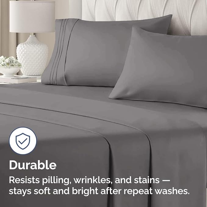 King Pillow Cases Set of 2 - Ultra Soft Hotel Quality Pillowcase Covers - Comfy, Cozy & Wrinkle Free - Shrinkage, Stain & Fade Resistant - Machine Washable Pillow Protectors - 2 Piece Set - Dark Grey