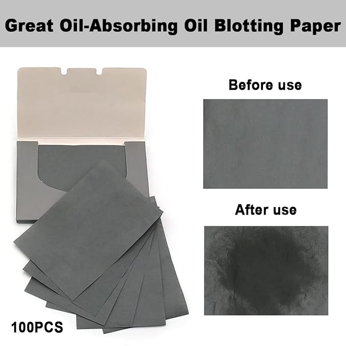 103 PCS Volcanic Roller Oily Skin Oil Control On The Go Volcanic Face Roller Oil Absorbing Volcanic Roller with Oil Blotting Sheet Paper for Oily Skin Care Oil Control Film Tissues(Type1)