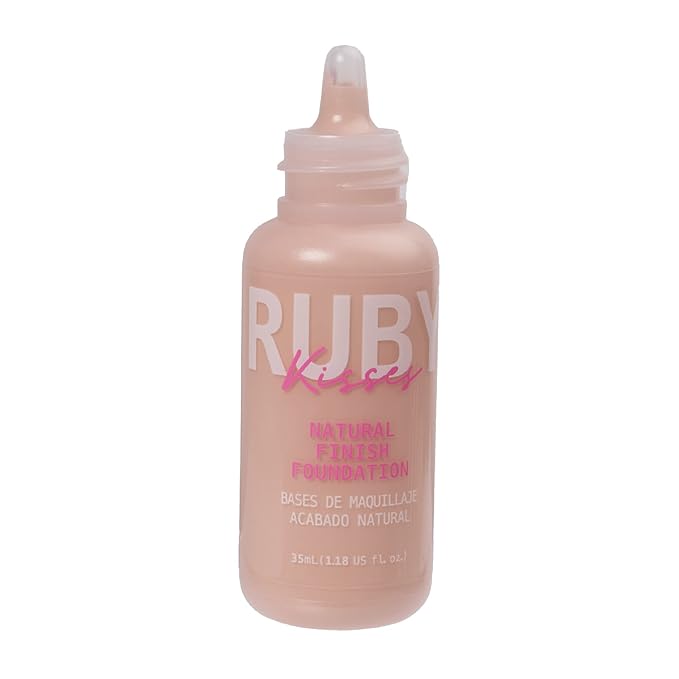Ruby Kisses Liquid Foundation Medium Coverage, Lightweight, Natural Finish, Face Makeup for All Skin Type, Korean Makeup (Creamy Beige)