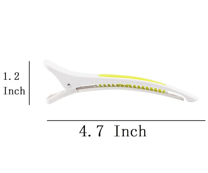 6Pcs/set Pinup Plastic Duck Bill Hair Clips for Sectioning Hair - Professional Non Slip Silicone band Clips Salon DIY Accessories Hairpins Hairgrip for Women (White-Style3)
