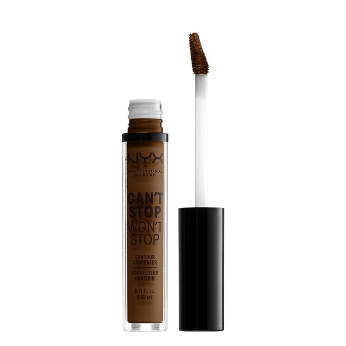 NYX PROFESSIONAL MAKEUP Can't Stop Won't Stop Contour Concealer, 24h Full Coverage Matte Finish - Walnut