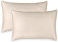 Queen Pillowcases by Pure Bamboo, Genuine 100% Organic Viscose Derived from Bamboo, Luxuriously Soft & Cooling, Double Stitching, Envelope Closure (2 Queen Pillowcases, Creme)