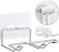2 Pack Hair Dryer Holder, Self Adhesive Wall Mount Waterproof Blow Dryer Rack Storage Organizer Hanger, Compatible with Dyson and Most Hair Blower Appliance, Brush, Curling Iron, Straightener