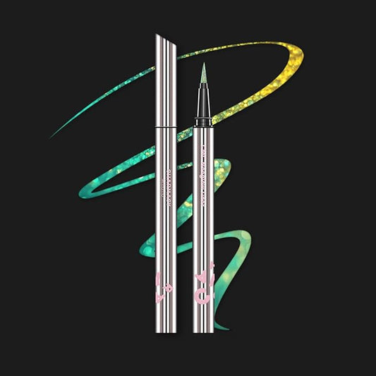 CHARMACY Chameleon Liquid Eyeliner, Liquid Glitter Eyeliner, Highly Pigmented, Metallic MultiColor Shifting waterproof Eyeliner, Ultra-Fine Tip, Longwearing, Smudge-proof (A04 Ocean Glint)