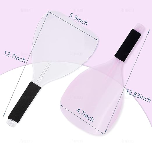 AUEAR, Hair Salon Hairspray Face Shield Haircut Cover Plastic Protector Mask for Hairstylist Makeup Coloring (2 Pack Pink & Clear)