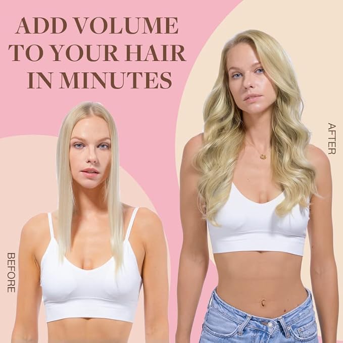 GOO GOO Clip in Hair Extensions Real Human Hair, Remy Human Hair Extensions Clip ins for Women, Natural Human Hair, 20inch 150g 9Pcs, 8A/22 Medium Brown Highlighted Golden Blonde
