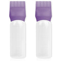 BLAAROOM Root Comb Applicator Bottles 6 Ounce, 2 Pack - Hair Oil Applicator with Dispenser, Root Comb Brush - Dark Purple