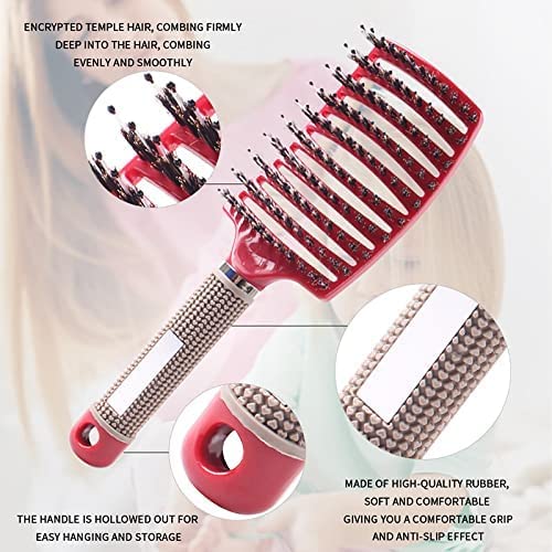 Magical Ultra Detangling Brush for Wet or Dry Hair, Detangler Brush, Fast Drying Styling Massage Hairbrush for Men, Women and Kids (2pcsRainbow-B)