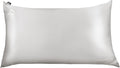 Dream Recovery Performance Silk Pillow Case with Zipper - 100% Silver Mulberry Silk Pillowcase for Hair and Skin - Naturally Cooling and Moisturizing - Standard Size - Bone