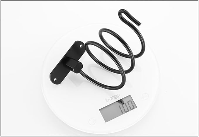 Hair Dryer Holder, Aluminum Wall Mounted Hair Dryer Rack Spiral Hair Care Tools Hanging Rack Organizer for Bathroom, Bedroom, Barbershop (Black)