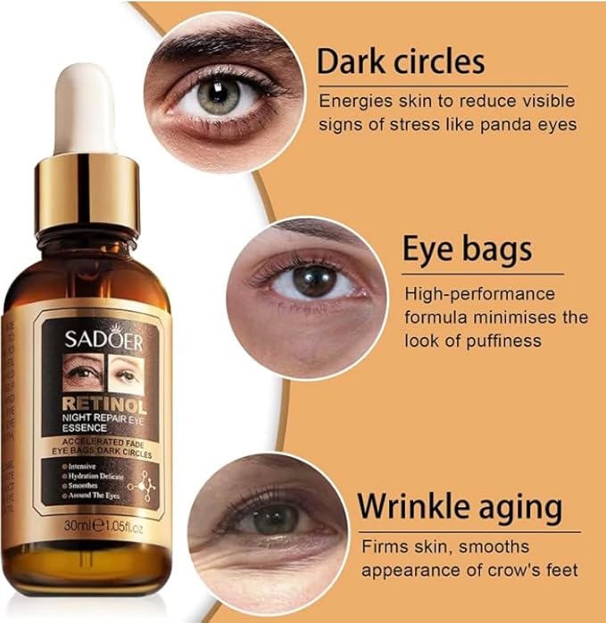 SUERO FACIAL RETINOL EYES NIGHT REPAIR 30 ml, Gold