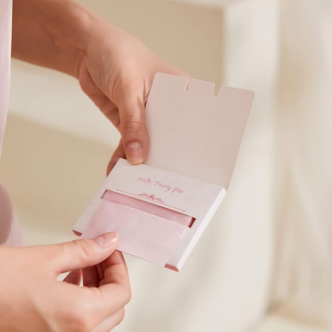 Oil Blotting Paper Sheets, 100 Counts, Natural Rose Facial Oil Absorbing Face Blotting Sheets - Take Only 1 Piece Each Time Design - No Waste and Easy to Carry in Pocket (Rosy - 1 Pack)