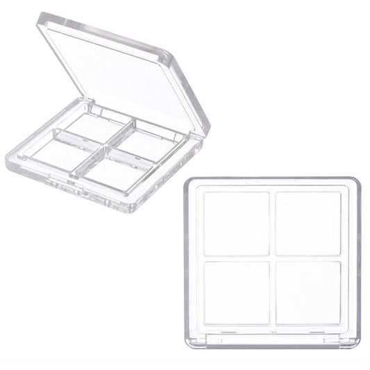 2PCS Empty Eyeshadow Palette 4 Grids Plastic Eye Make Up Container Palette Refillable Small Makeup Palette Lipstick Compact Containers Cosmetic Sample Storage Cases