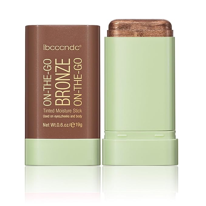 Multi-Use Makeup Blush Stick, Tinted Solid Moisturizer On-the-Go Blush, Multi-use Cream Blush Stick for Cheek & Eyes & Lips, Waterproof Natural Nude Makeup for All Skin (4# Beach Glow)