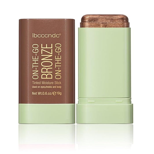 Multi-Use Makeup Blush Stick, Tinted Solid Moisturizer On-the-Go Blush, Multi-use Cream Blush Stick for Cheek & Eyes & Lips, Waterproof Natural Nude Makeup for All Skin (4# Beach Glow)