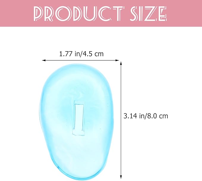 Angoily Ear Protection Tools 2Pcs Silicone Ear Covers for Hair Dye Waterproof Heat Resistant Covers for Hair Dryer and Shower 3.14X1.77X0.98 Inches Blue