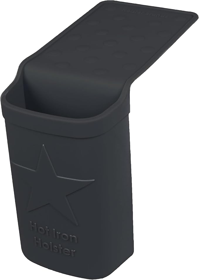 Hot Iron Holster | Adhesive-Free Silicone Storage Pocket for Organization and Travel | Heat Resistant to 500°F | Ideal for Curling Irons, Hair Straighteners, and other Hot Tools