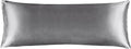 BEDELITE Satin Body Pillow Cover, Super Soft and Cooling Body Pillow Pillowcase for Hair and Skin, Breathable Silky Full Long Pillowcase Cover(20"x54", Dark Grey)