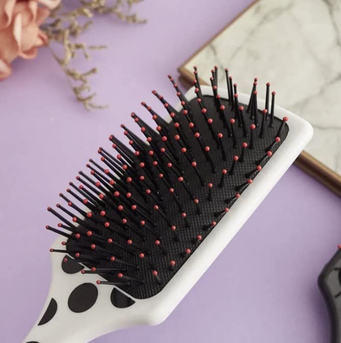 The Cheetah Pro Detangler Brush by BeaverStrong, Large Size TPR Hair Brush with Air Cushion, Nylon Ball Tips and Easy Grip (White)