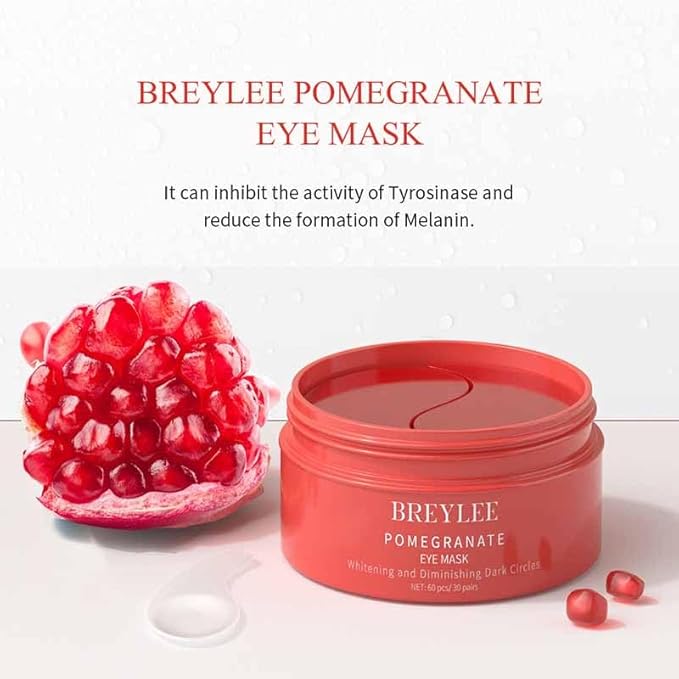 Pomegranate Eye Mask - 60 Pcs - reduces bags and dark circles under the eyes, tightens and improves ocular skin, all-natural extract, youthful appearance and reduces fine lines and wrinkles.