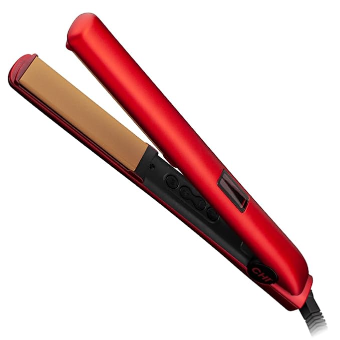 CHI Original Digital Ceramic Hair Straightener 1", Hairstyling Iron, Delivers Shiny Smooth Results, Even Heat for Less Damage, Midnight Matte Black