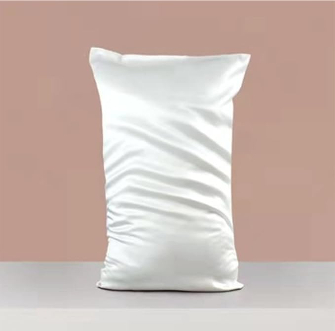 White Silk Pillow Cases King with Zipper Made in USA, Real 22 Momme Mulberry Silk Pillowcase for Hair and Skin, Premium Pillow Cover, 100% Organic, Anti Acne, 1 Pc 20"x36" (King, White)