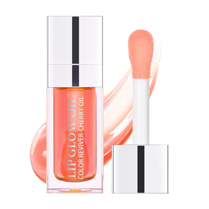 Plumping Lip Oil, Long Lasting Hydrating Lip Gloss Tinted Balm Non-sticky Revitalizing, Tinting Care Oil for Dry Lip (PINK)