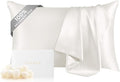 THXSILK 100% Pure Mulberry Silk Pillowcase for Hair and Skin, Grade 6A+ Mulberry Silk, Durable, Soft and Breathable Silk Pillow Case (King 20"x36", White)